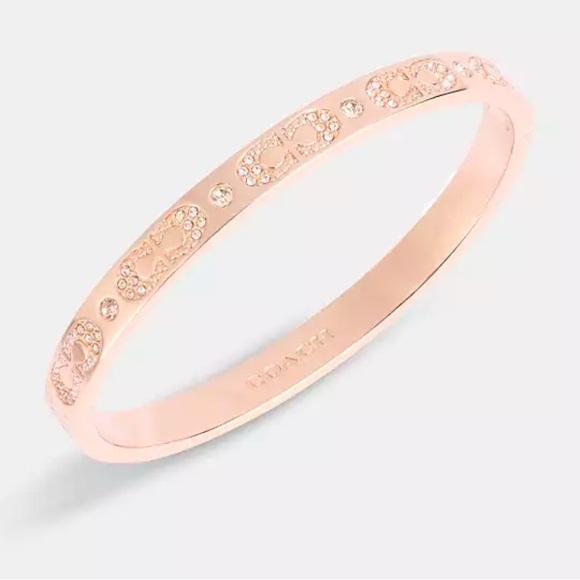 Coach Signature Pavé Hinged Bangle,NWT! - Picture 2 of 3